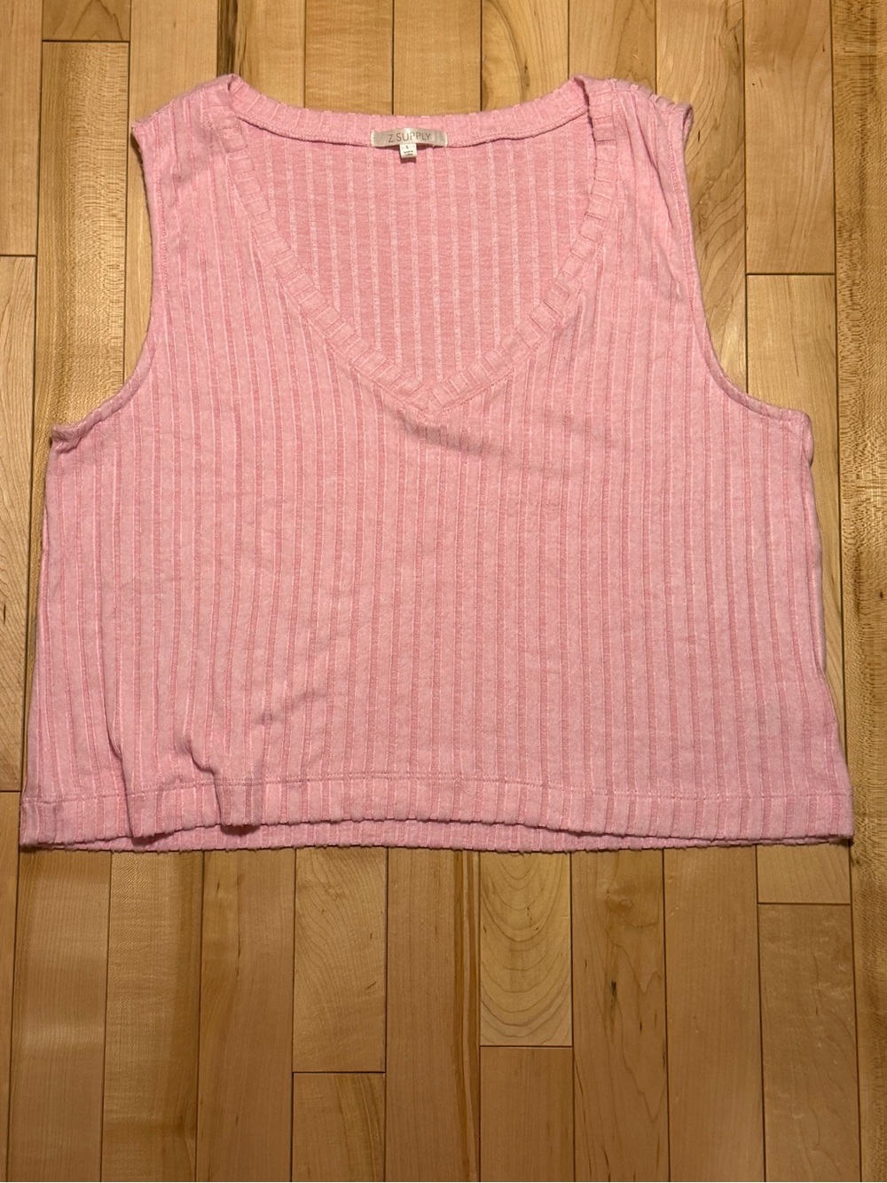 Z Supply Ribbed V-Neck Tank Top - Light Pink